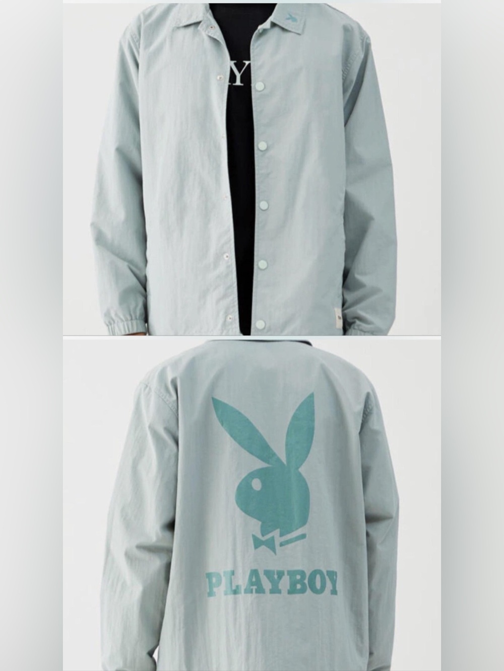 Pacsun PLAYBOY Men's Sage Green Windbreaker Coach Jacket size large